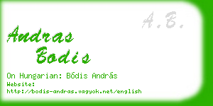 andras bodis business card