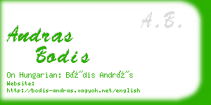 andras bodis business card